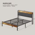 thumbnail image 6 of Lofka Queen Bed Frame with Storage Headboard, 11" Under Bed Storage Space, 1000lb Heavy Duty Metal Frame, Noise-Free Design, Easy Assembly, Fits 8-12" Mattress, Black, 6 of 9