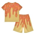 thumbnail image 3 of oqasdz Girls Boys Summer Outfits Ice Cream Print Short Sleeve T Shirt And Shorts 2PCS Set Comfortable Casual For Toddler Kids Size 9 Y-10 Y, 3 of 3