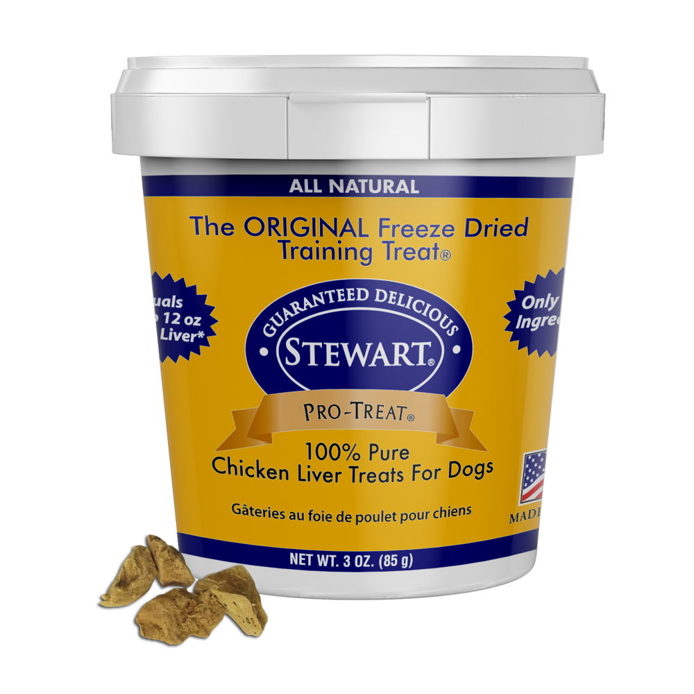 Stewart ProTreat Freeze Dried Chicken Liver Dog Treats, 3 oz. Tub