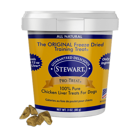 Stewart Pro-Treat Freeze Dried Chicken Liver Dog Treats, 3 oz. (Best Way To Freeze Chicken Breast)