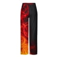 thumbnail image 4 of YLSDY Men's Fire Flame Print Pants Loose Fit Comfortable Summer Beach Trousers Jogger Pants White L, 4 of 4