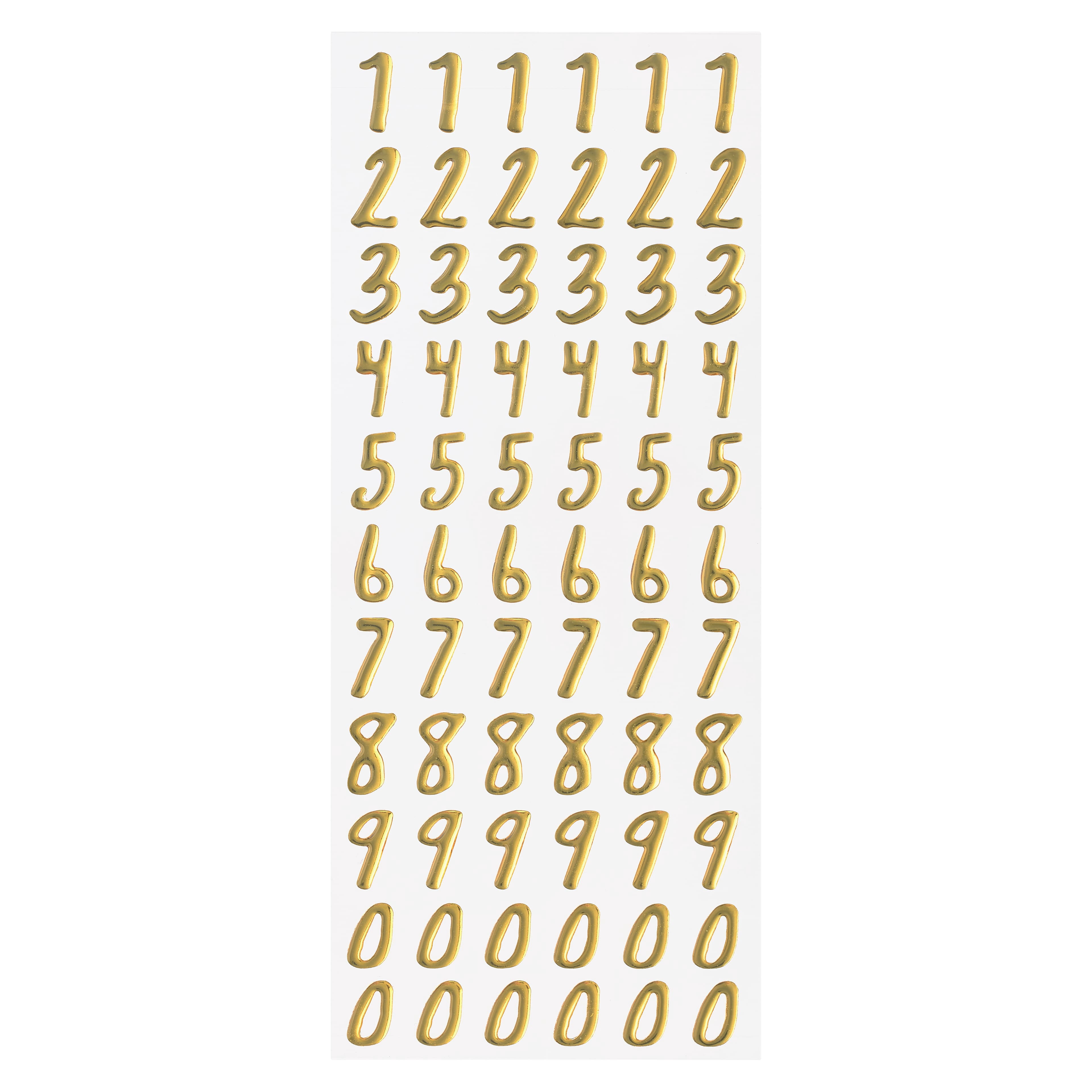 Recollections Gold Foil Number Stickers, 12 Packs: 66 ct. (792 total)