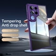thumbnail image 2 of Dteck for Samsung Galaxy S23 Ultra Clear Case, Shockproof Slim Clear Hard PC Back with Soft TPU Bumper Scratch Resistant Protective Transparent Anti-Scratch Phone Case,Darkpurple, 2 of 6