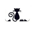 thumbnail image 1 of jesticaly Cat Light Switch Sticker Decal Vinyl Art Wall Sticker Lightswitch Black Kitten 1pcs #4 1Set, 1 of 6