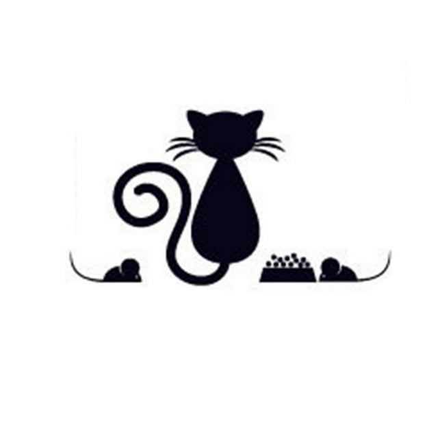 jesticaly Cat Light Switch Sticker Decal Vinyl Art Wall Sticker Lightswitch Black Kitten 1pcs #4 1Set