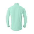 thumbnail image 3 of Lumtrix Men's Dress Shirts Solid Long Sleeve Stretch Loose Fit Formal Shirt Business Casual Button Down Shirts Mint Green 2XL, 3 of 4
