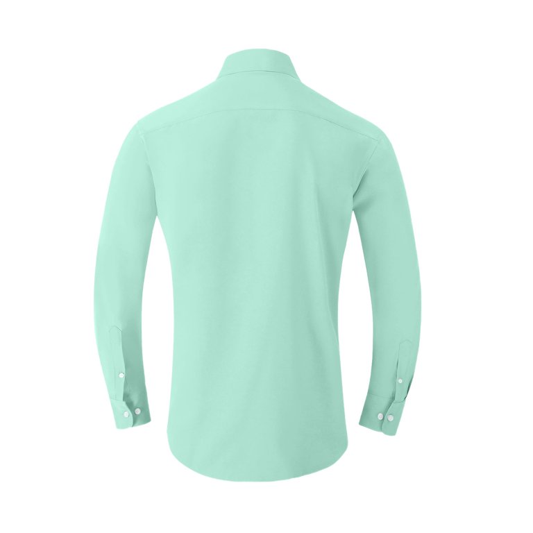 Lumtrix Men's Dress Shirts Solid Long Sleeve Stretch Loose Fit Formal Shirt  Business Casual Button Down Shirts Mint Green M - Walmart.com