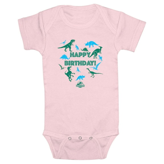 Infant's Jurassic Park Happy Birthday Dino Collage Bodysuit