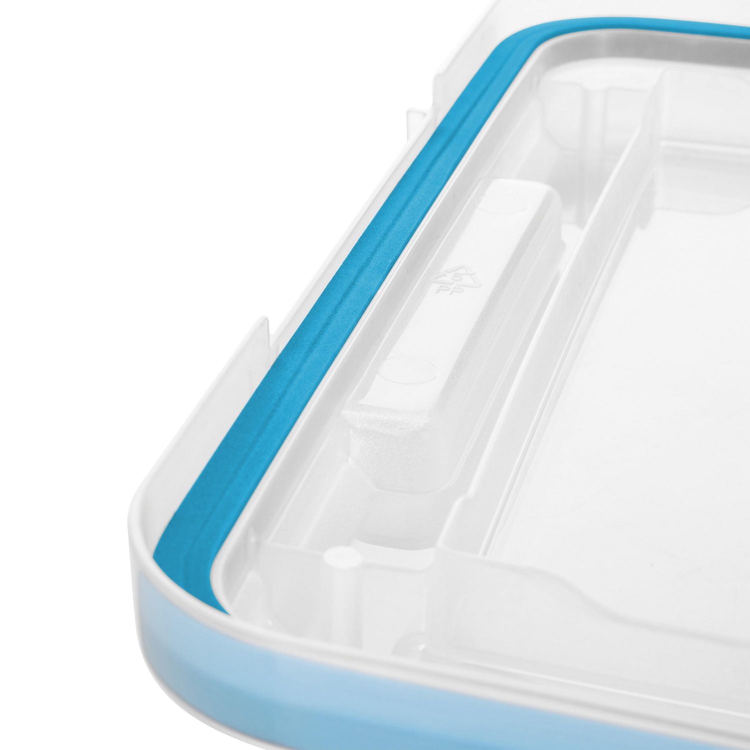 Sterilite 11.4 Liter Gasket Box, Weather-Resistant Small Clear Storage Bin with Latch Lid, Blue - 6PK