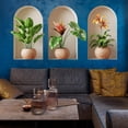 thumbnail image 4 of Adhesivos de pared Ladinimo 3D con diseño de plantas en maceta, diseño verde, x3, 4 of 6