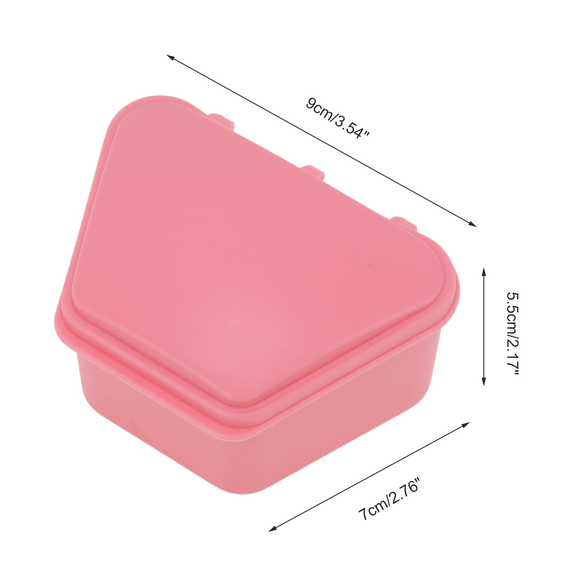 Unique Bargains Portable Trapezoidal Retainer Case Braces Box 1 Pc Pink