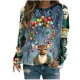 thumbnail image 2 of Tops for Women Christmas Printed Long Sleeve Loose Round Neck Sweatshirt,Women's Long Sleeve Tops Multicolor8 XL, 2 of 4