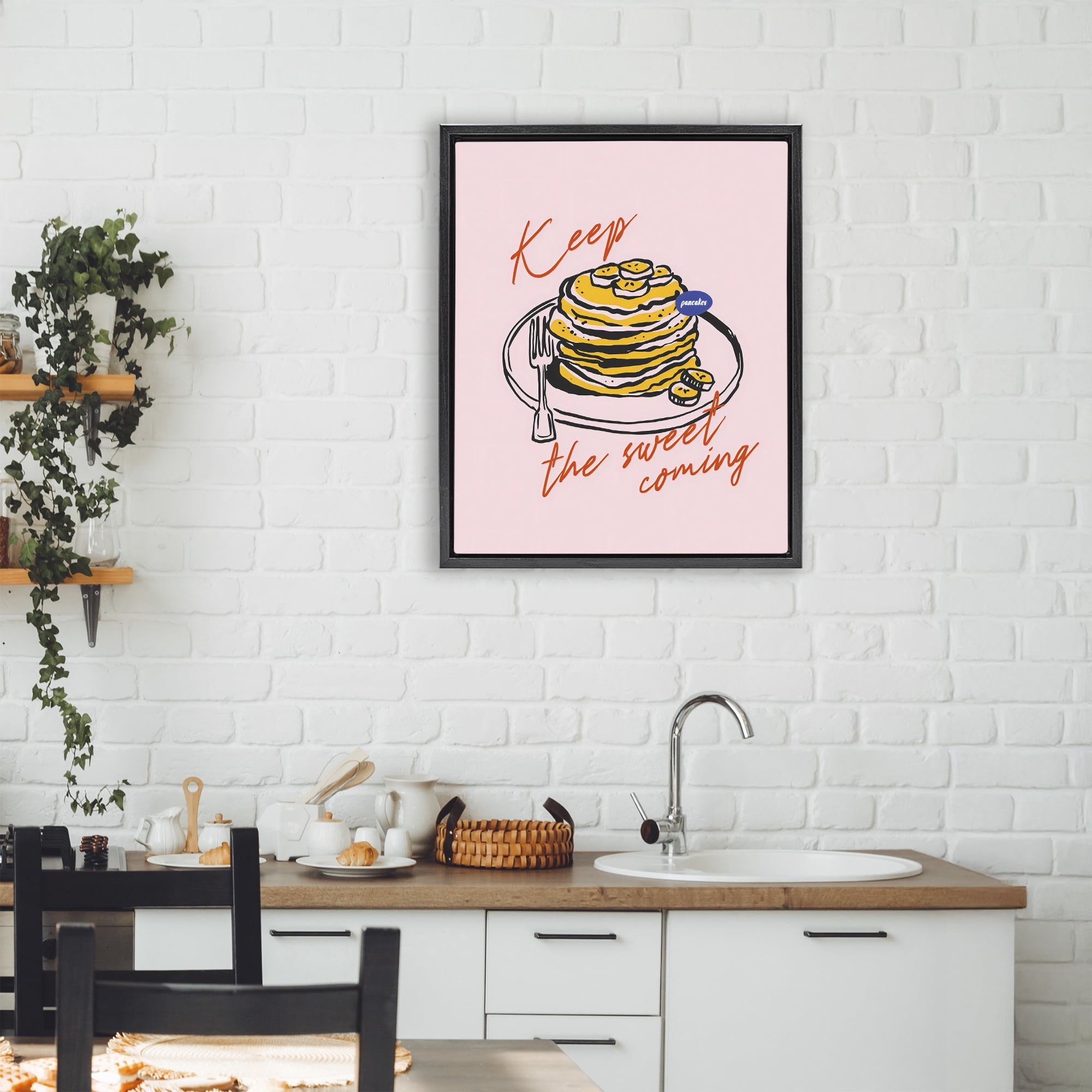 Stupell Industries Keep The Sweet Coming Black Framed Floater Canvas Wall Art, design by The Prints Vibe