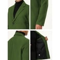 thumbnail image 6 of INSPIRE CHIC Men's Coat Notched Lapel Single Breasted Mid-Weight Long Sleeve Coat S Green, 6 of 7
