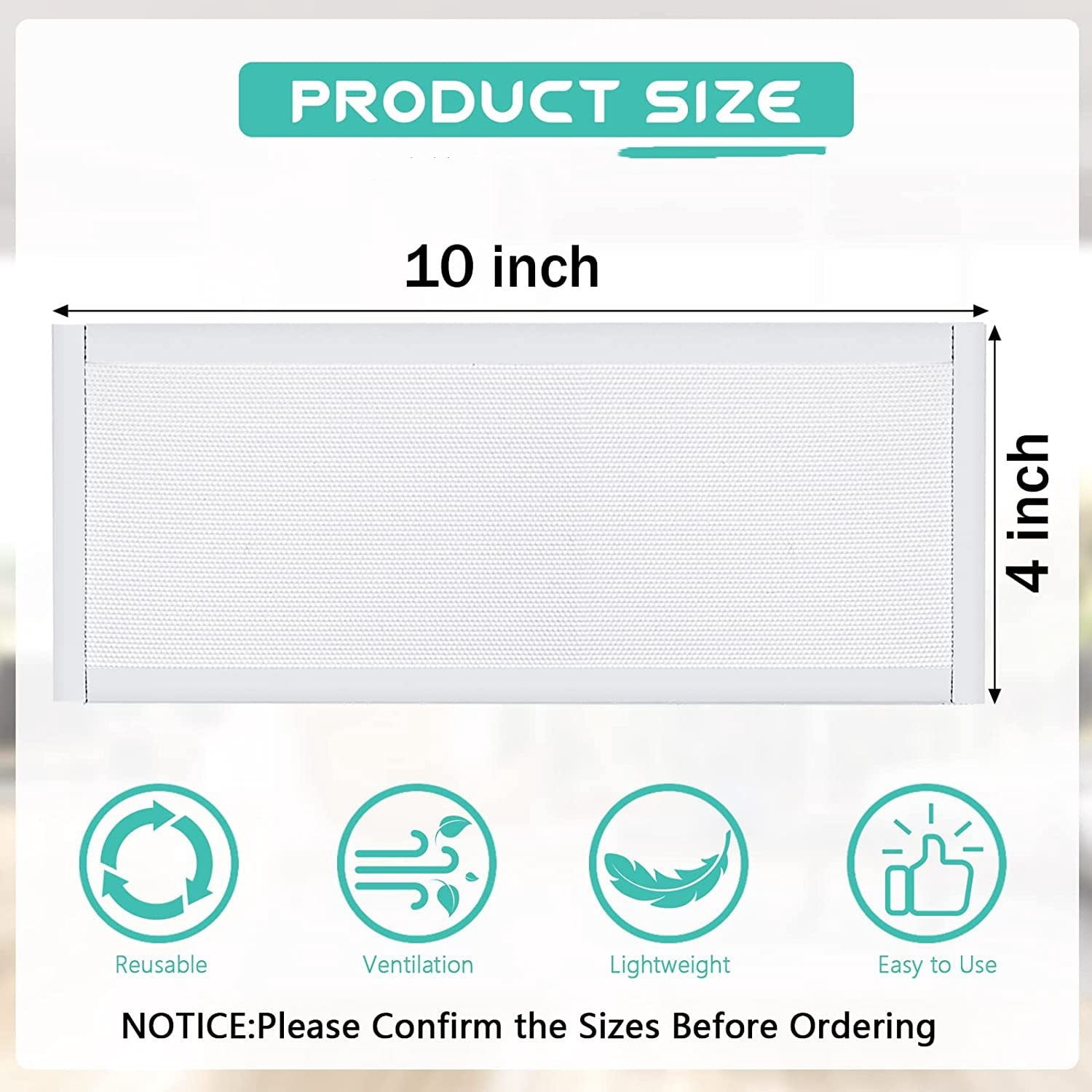 8 Pack Floor Vent Covers 4 x 10in Rectangle Air Vent Screen Cover Magnetic Vent Mesh Floor Register Cover Plastic Vent Screen for Wall Ceiling Floor Catch Debris Hair Insect, White
