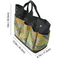 thumbnail image 4 of Garden Tool Bag for Garden Tools, Multi-Purpose Garden Tool Bag, Waterproof Oxford Garden Tool Storage Bag with 9 Small Pockets, Garden Tool Bag, Black+Yellow Flower, 4 of 7