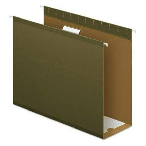Hanging File Folders - PFX4152X4 Extra Capacity Reinforced with Box Bottom, Letter Size, 1/5 Cut Tabs, Manila, 100 Count - Office Filing Organization