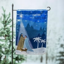 Evergreen All is Calm Nativity Lustre Garden Flag 12 x 18 Inches Indoor Outdoor Decor