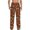 thumbnail image 3 of Goofa Retro Coffee Printed Soft Pajama Pants for Men, Wide Leg Comfy Casual Lounge Yoga Pants-Large, 3 of 9