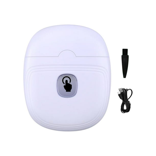 Lima de uñas eléctrica automática, cortauñas, 2 en 1, para guardar restos de uñas. Violeta