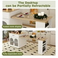 thumbnail image 3 of 80" Kitchen Island with Extendable Dining Table, Rolling Kitchen Table with Power Outlet, Kitchen Storage Cart with Cabinet & 2 Drawers, White, 3 of 7