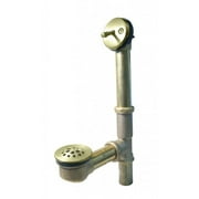 Westbrass D323-20G-01 14" Brass Bathtub Assembly with Trip Lever and Strainer Drain, Satin Nickel