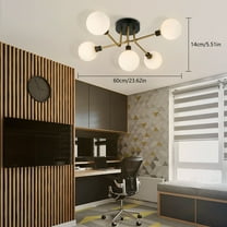 Miumaeov 40W 5-Light Modern Globe Chandelier Ceiling Light Fixture Pendant Lamp For Living Room Dining Room