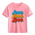 thumbnail image 2 of Piuwrlz Short Shirts Sleeve Kids Girls Graphic T-Shirts Cotton Pullover Pink Size 5 Years, 2 of 10