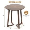 thumbnail image 3 of Costway 24" Round Side Table Solid Rubber Wood End Table Beside Sofa&Bed for Small Space Brown, 3 of 10