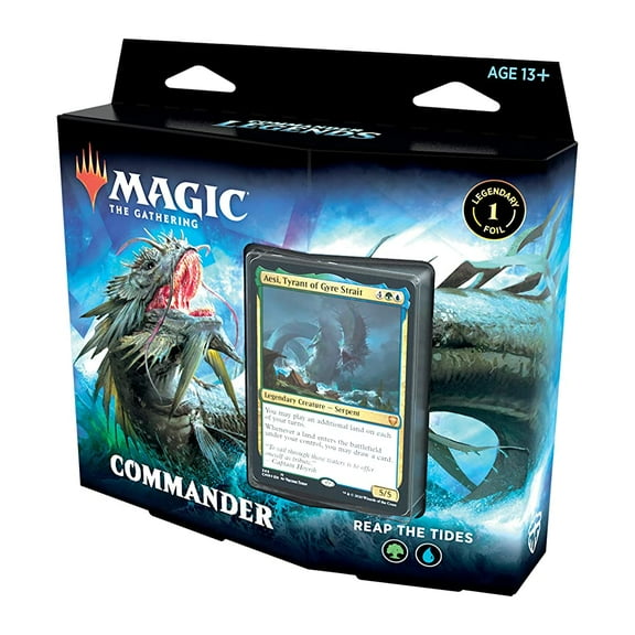 Magic: The Gathering Commander Legends Commander Deck  Reap the Tides | 100 Card Ready-to-Play Deck | 1 Foil Commander | Blue-Green