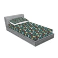 thumbnail image 3 of Tropical Bedding Set with Sheet & Covers, Exotic Torbay Palm Tree Leaves Silhouette Vibrant Greenery Tonal Negative Effect, Printed Bedroom Decor 2 Shams, 4 Sizes, Multicolor, by Ambesonne, 3 of 3