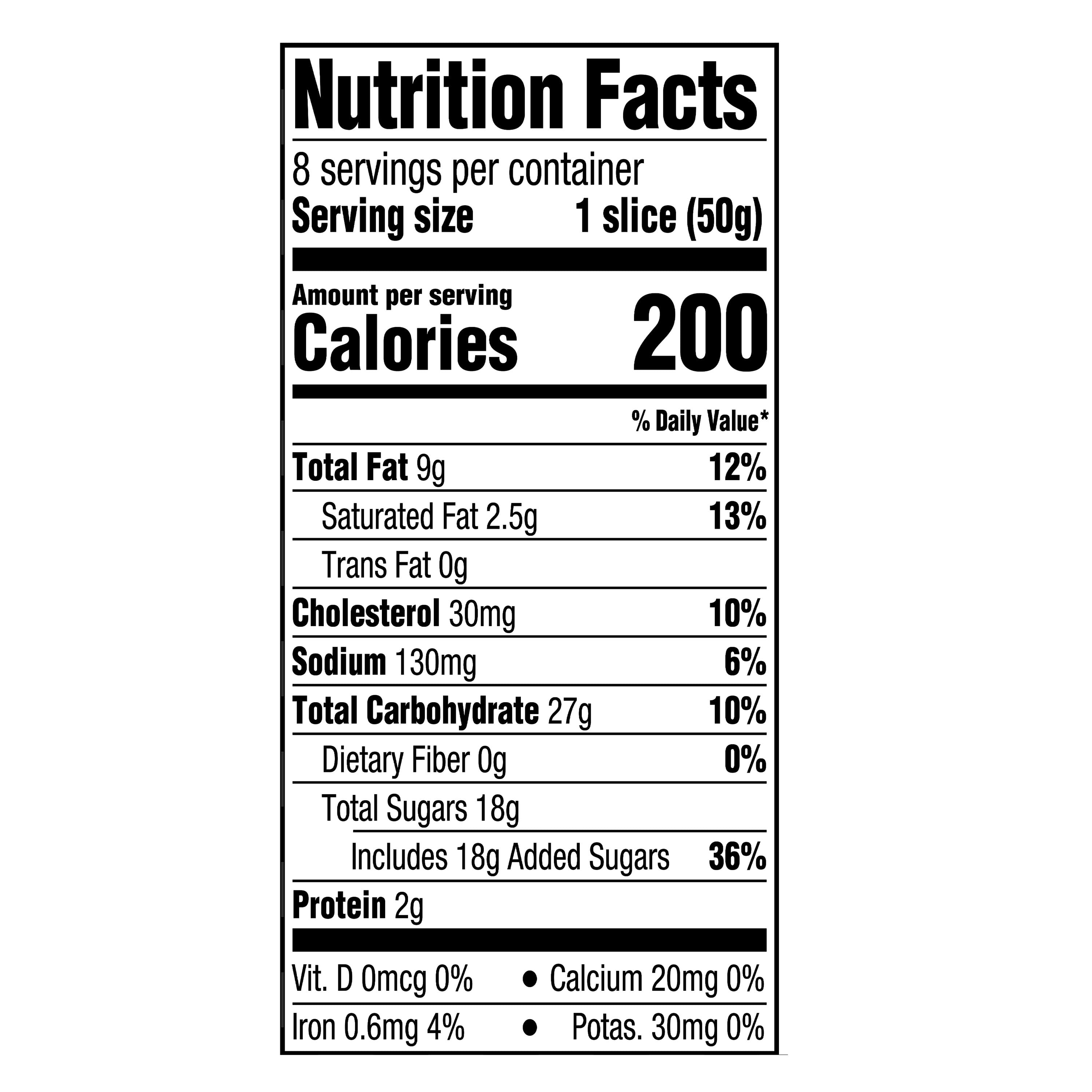Marketside Iced Vanilla Sliced Cake, 14.1 oz, 8 Count