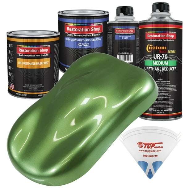 Medium Green Metallic Quart URETHANE BASECOAT CLEARCOAT Car Auto Body