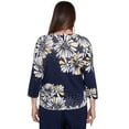 thumbnail image 2 of Alfred Dunner Womens Petite Embellished Daisy Crew Neck Sweater, 2 of 4