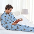 thumbnail image 6 of Naloa Corgi Dog Men’s Pajamas Set - Long Sleeve Button Down Sleep Shirt and Pajama Bottoms Sleepwear Set-XX-Large, 6 of 7