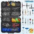 thumbnail image 5 of Fishing Swivels Accessories Tackle Kit, 174pcs Barrel Rolling Swivels Snaps, Sinker Slides, Crossline Three Way Swivel, Fishing Line Beads, Duo Lock Snaps for Bass Trout Saltwater Freshwater, 5 of 6