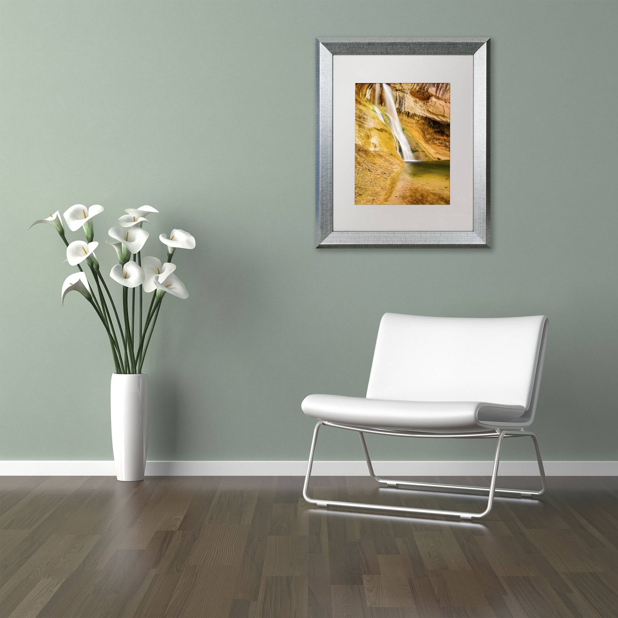 Trademark Fine Art "Desert Oasis" Canvas Art by Michael Blanchette Photography White Matte, Silver Frame