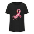 thumbnail image 5 of Honeeladyy Breast Cancer Awareness Shirts Women Pink Ribbon T-Shirts Cancer Fighter Leopard Heart Graphic Tee Short Sleeve Tops #Xm-Black-L, 5 of 5