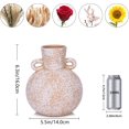 Ceramic Rustic Vase Terracotta Round Pottery Vase with Handles