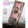 thumbnail image 5 of Phone Case for Google Pixel 6 Heavy Duty Rugged Full Body Shockproof Screen Camera Protection Built-in Finger Ring Kickstand Military Armor Scratch Proof Bumper Hard Back Cover Rosegold, 5 of 15