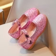 thumbnail image 4 of GiLiling Girls Mary Jane Flats, Glittery Sequin Upper Adjustable Strap, Soft Non-Slip Sole Sandals for Parties Weddings (Pink, 2.5-3 Years), 4 of 7