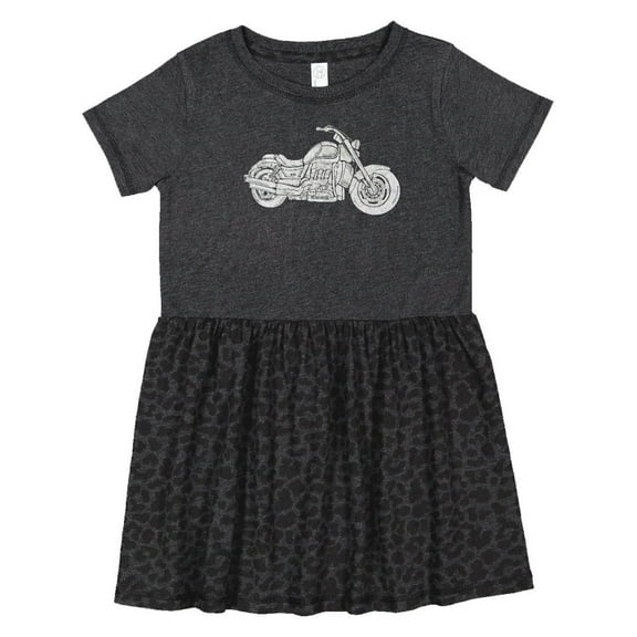 Inktastic Distressed Motorcycle Girls Toddler Dress