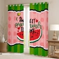 thumbnail image 2 of Feelyou Cartoon Watermelon Blackout Curtains Set of 2 (52x84 Each), Pink Green Stripes Window Curtains, Sweet Summer Time Curtains and Drapes, Black Out Curtains Decor, 2 of 6