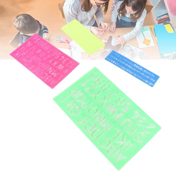 Plantillas De Números De Letras, Juego De Plantillas De Letras De 4 Piezas, Reutilizables, Lavables, Múltiples Patrones, Seguros Y Resistentes Para Aprender A Dibujar