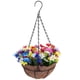 thumbnail image 1 of Artificial Hanging Basket with Flower Artificial Flowers in Basket Simulation Flower Decoration, 1 of 2