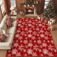 thumbnail image 3 of BERTHMEER 8'x10' Christmas Area Rugs for Living Room Bedroom Kitchen Rugs Non Slip Office Dining Room Farmhouse Modern Washable Red White Snowflake Rugs Carpets, 3 of 6