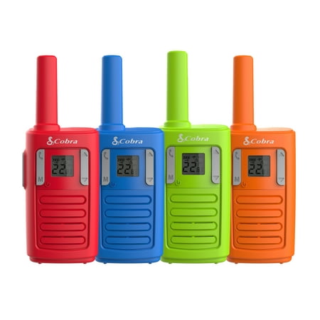 Cobra RX100-4 Two-Way Radios Family (4-Pack) Kid Friendly Walkie Talkies | 16 Mile Range and 22 Channels | 10 NOAA Emergency Radio Weather Channels | Easy to Use