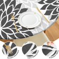 thumbnail image 4 of Round Fitted Tablecloth for 38-42 Inch Tables, 44Inch Boho Floral Design with Elastic Edge, Spillproof for Dining Room & Patio Decor, 4 of 7