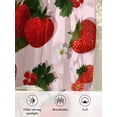 thumbnail image 6 of Sheer Curtains 45 Inch Length 2 Panels Set for Kitchen, Pink Strawberry Semi Sheer Curtains for Windows, Spring Floral Watercolor Summer Botanical Voile Window Treatments Rod Pocket Curtain, 6 of 7