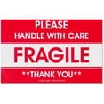 thumbnail image 2 of Tatco Fragile/Handle With Care Shipping Label - "Fragile - Handle with Care" , "Thank You" - 3" x 5" Length - Rectangle - Red - 500 / Roll - 500 / Roll | Bundle of 5, 2 of 2